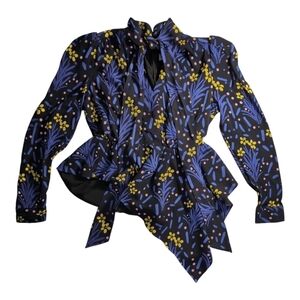 Self-Portrait Tie Neck Blouse